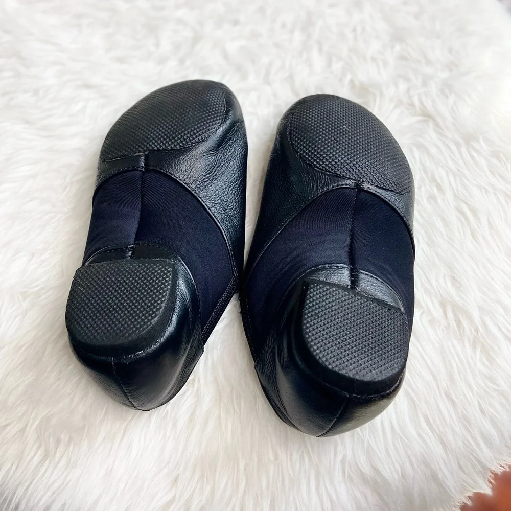 •Theatricals• black leather jazz shoes with Neoprene